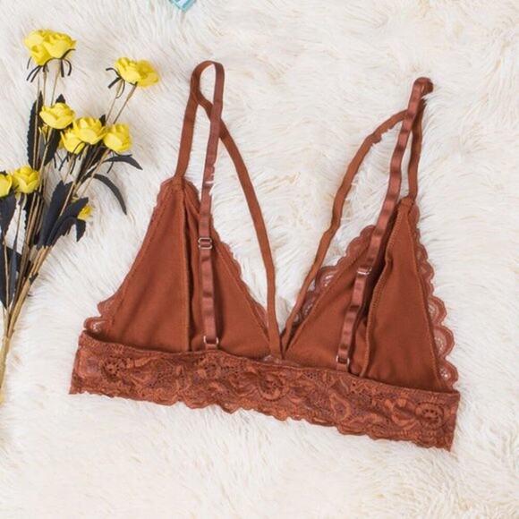 Dreamkue Copper Adjustable Strappy Lace Bralette Size Small - Picture 2 of 4